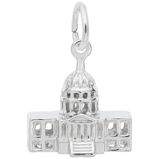 United States Capitol Building Charm - Metal - Sterling Silver