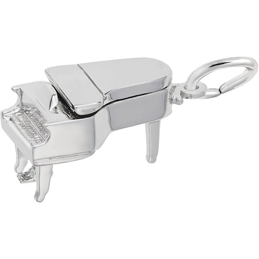 Baby Grand Piano Charm - Metal - Sterling Silver
