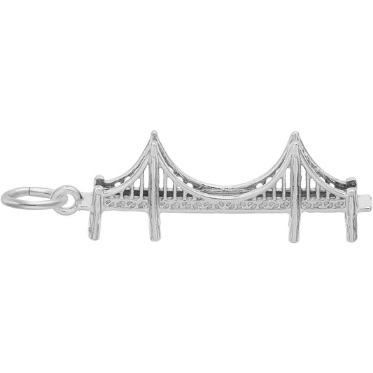 Sterling Silver Golden Gate Bridge Charm - 11mm x 29mm