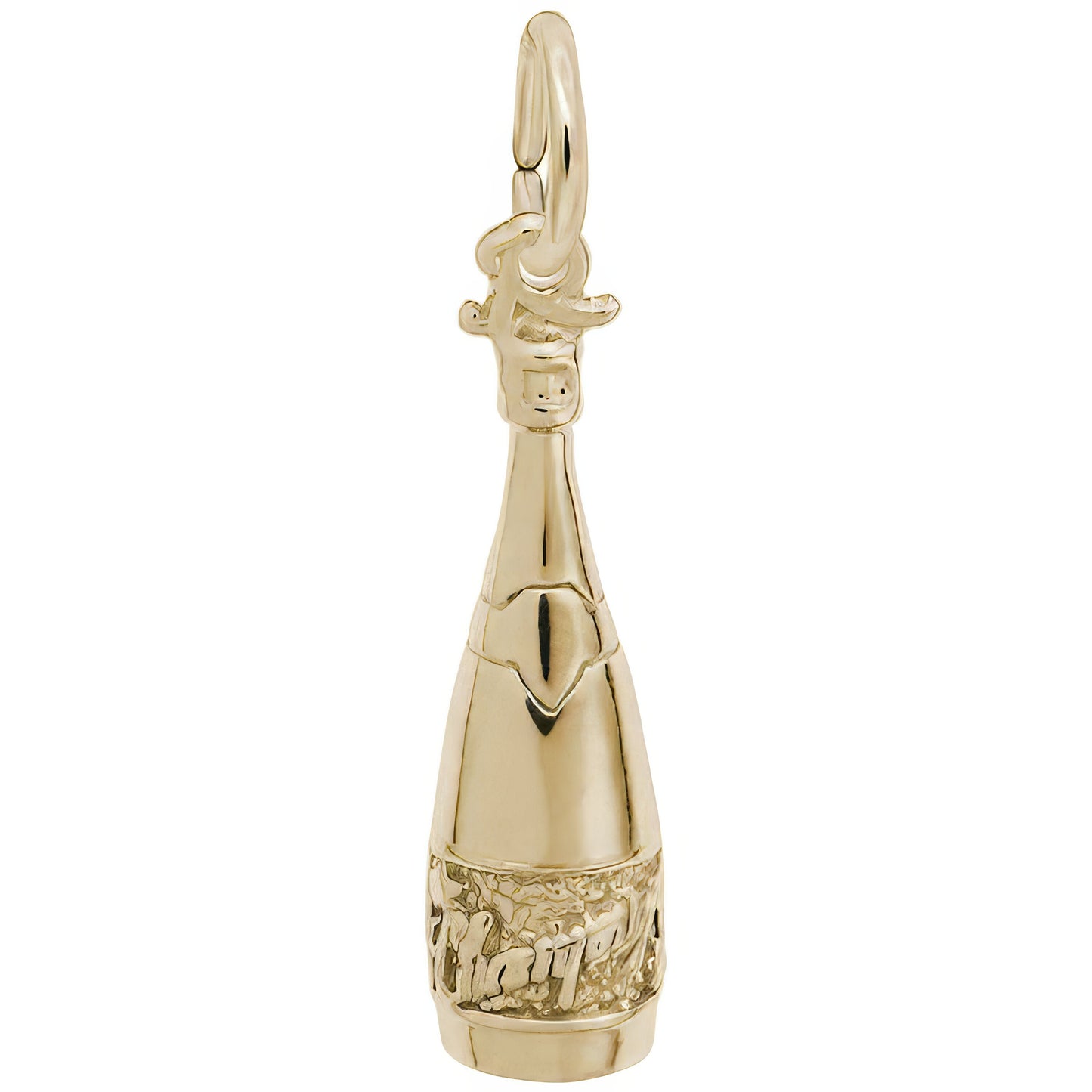 Champagne Bottle Charm - Metal - Sterling Silver