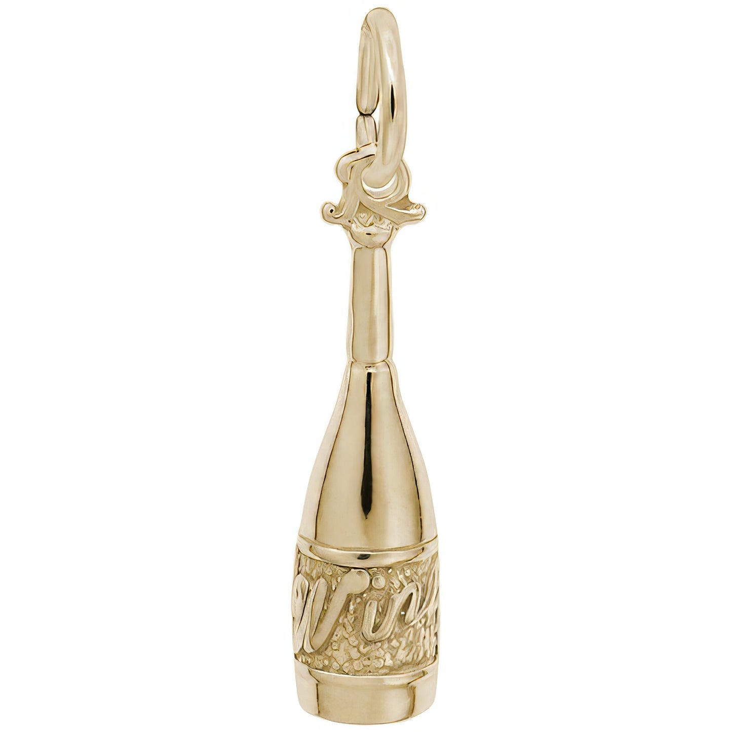 Sterling Silver Wine Bottle Charm - 19mm x 5mm
