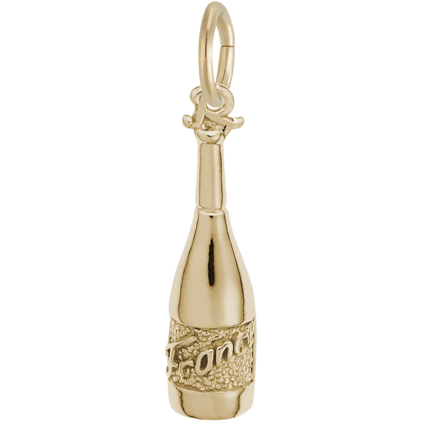 France Burgundy Wine Bottle Charm - Metal - Sterling Silver