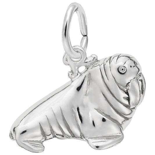 Walrus Charm - Metal - Sterling Silver