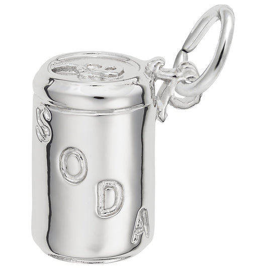 Soda Can Charm - Metal - Sterling Silver