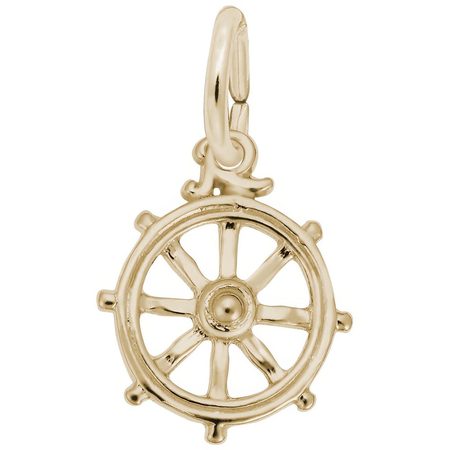 Ships Wheel Charm - Metal - Sterling Silver
