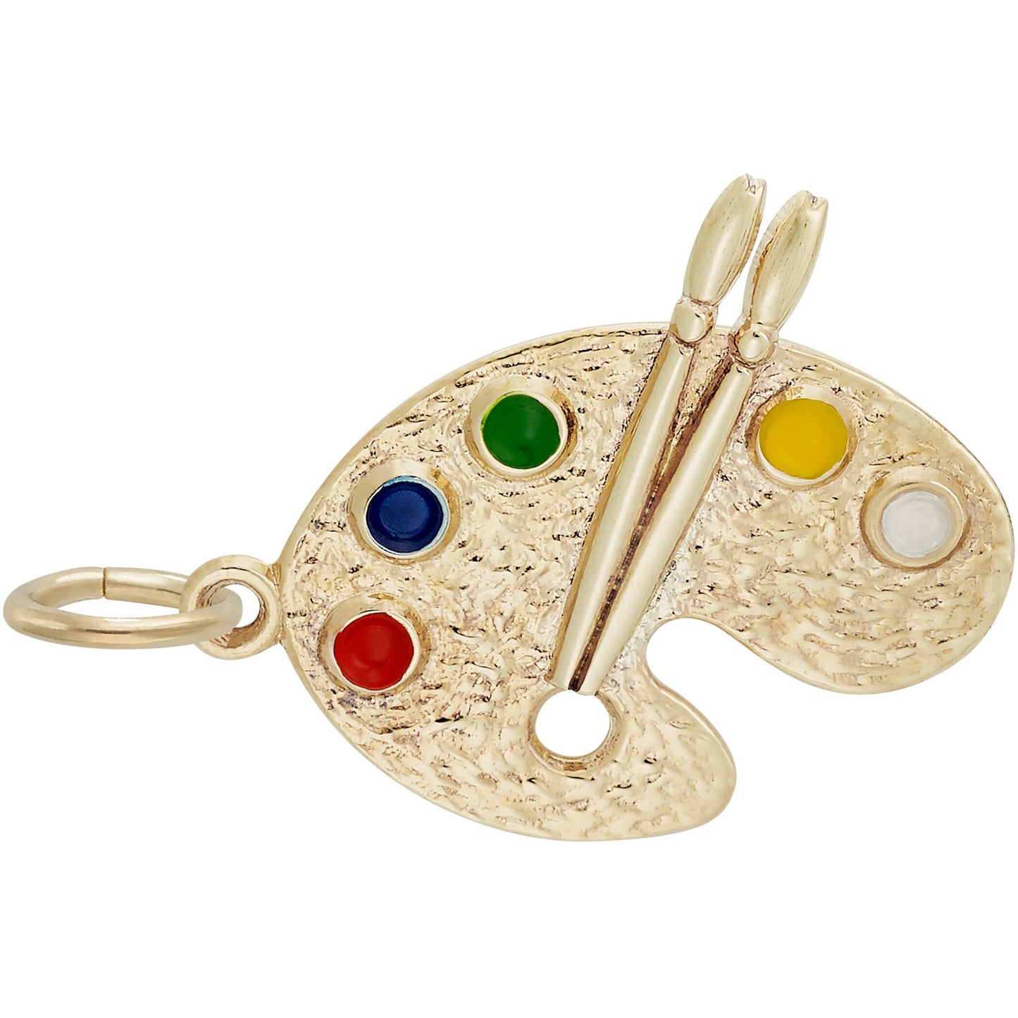 Artist Palette Charm w/Multicolor Enamel - Metal - Sterling Silver