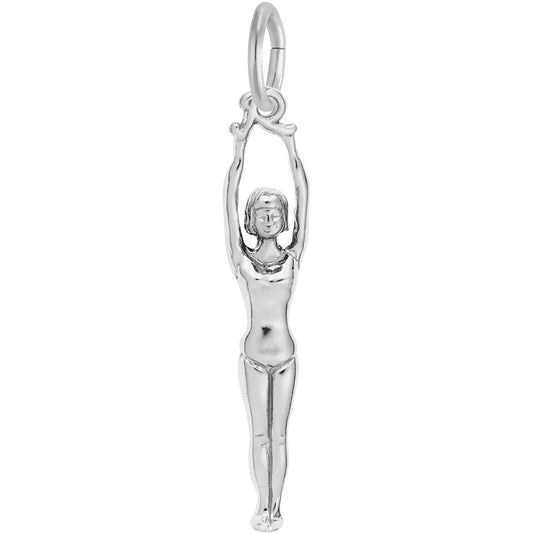 Posing Gymnast Charm - Metal - Sterling Silver