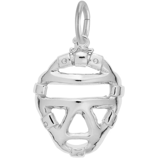 Catchers Mask Charm - Metal - Sterling Silver
