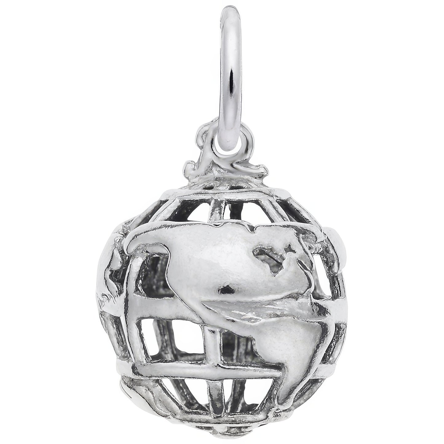 Sterling Silver Globe Charm