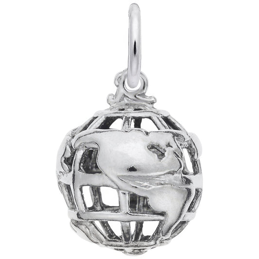Sterling Silver Globe Charm