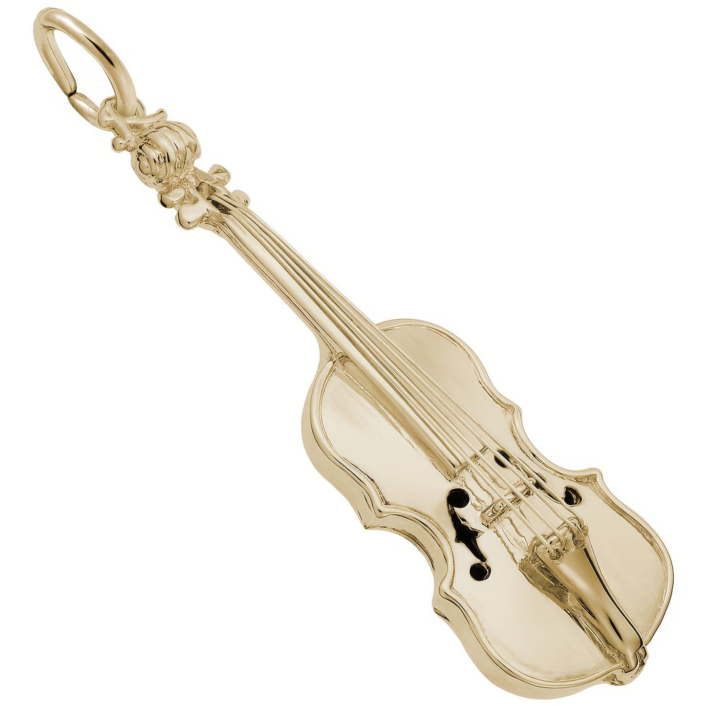 Sterling Silver Violin Charm - 41mm x 12mm