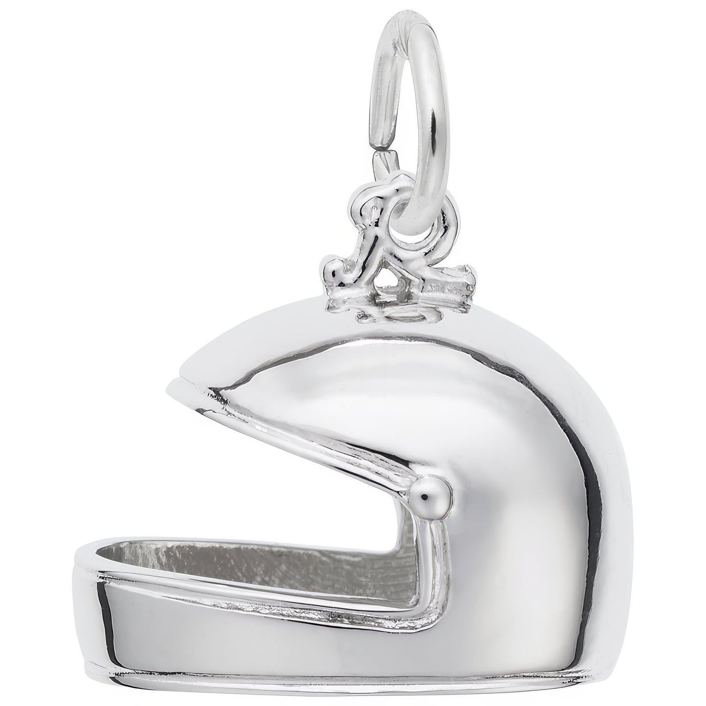 Racing Helmet Charm - Metal - Sterling Silver