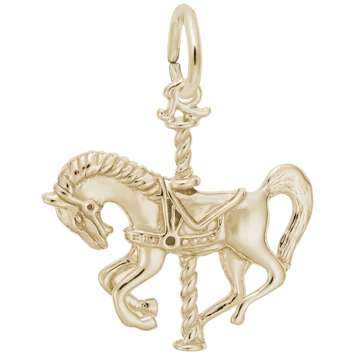 Sterling Silver Carousel Horse Charm - 16mm x 20mm
