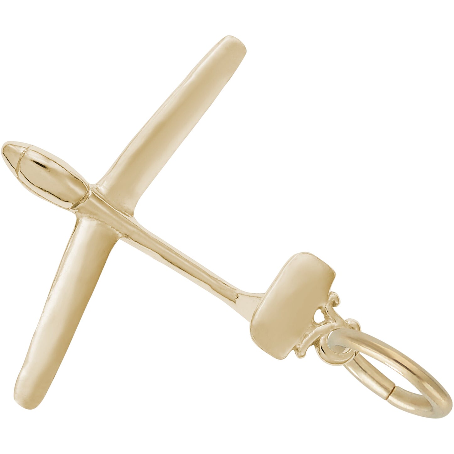 Glider Plane Charm - Metal - Sterling Silver