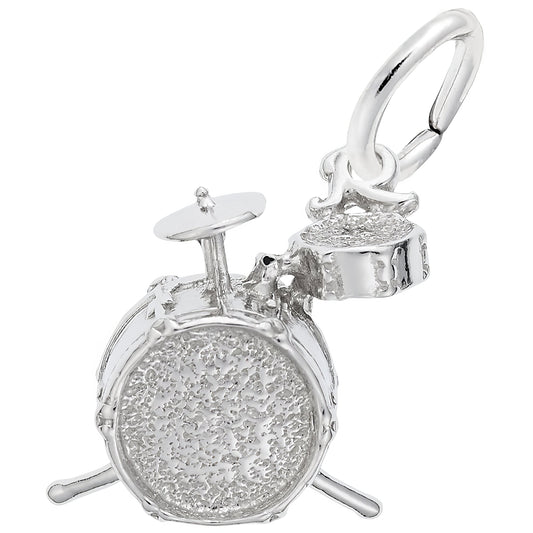 Drums Charm - Metal - Sterling Silver