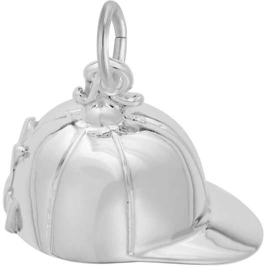 Riding Hat Charm - Metal - Sterling Silver