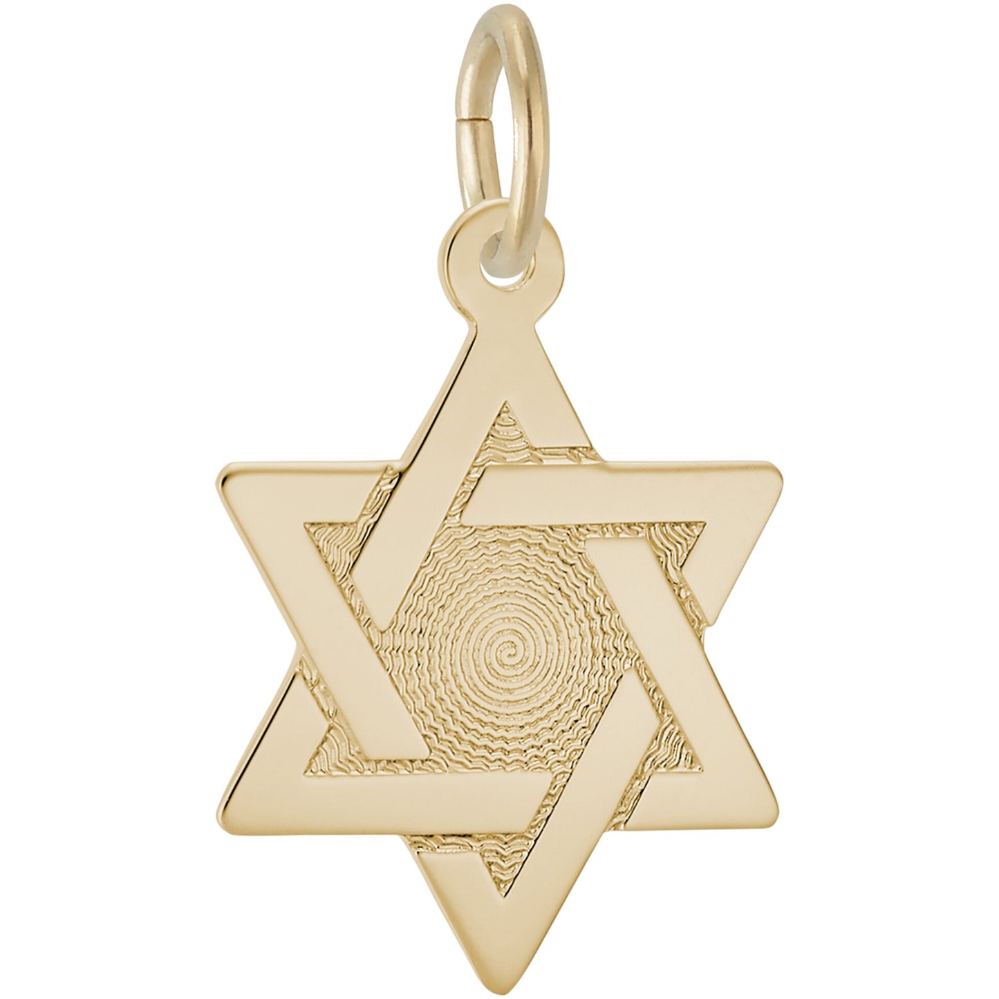 Star of David w/Brocade Center Charm - Metal - Sterling Silver