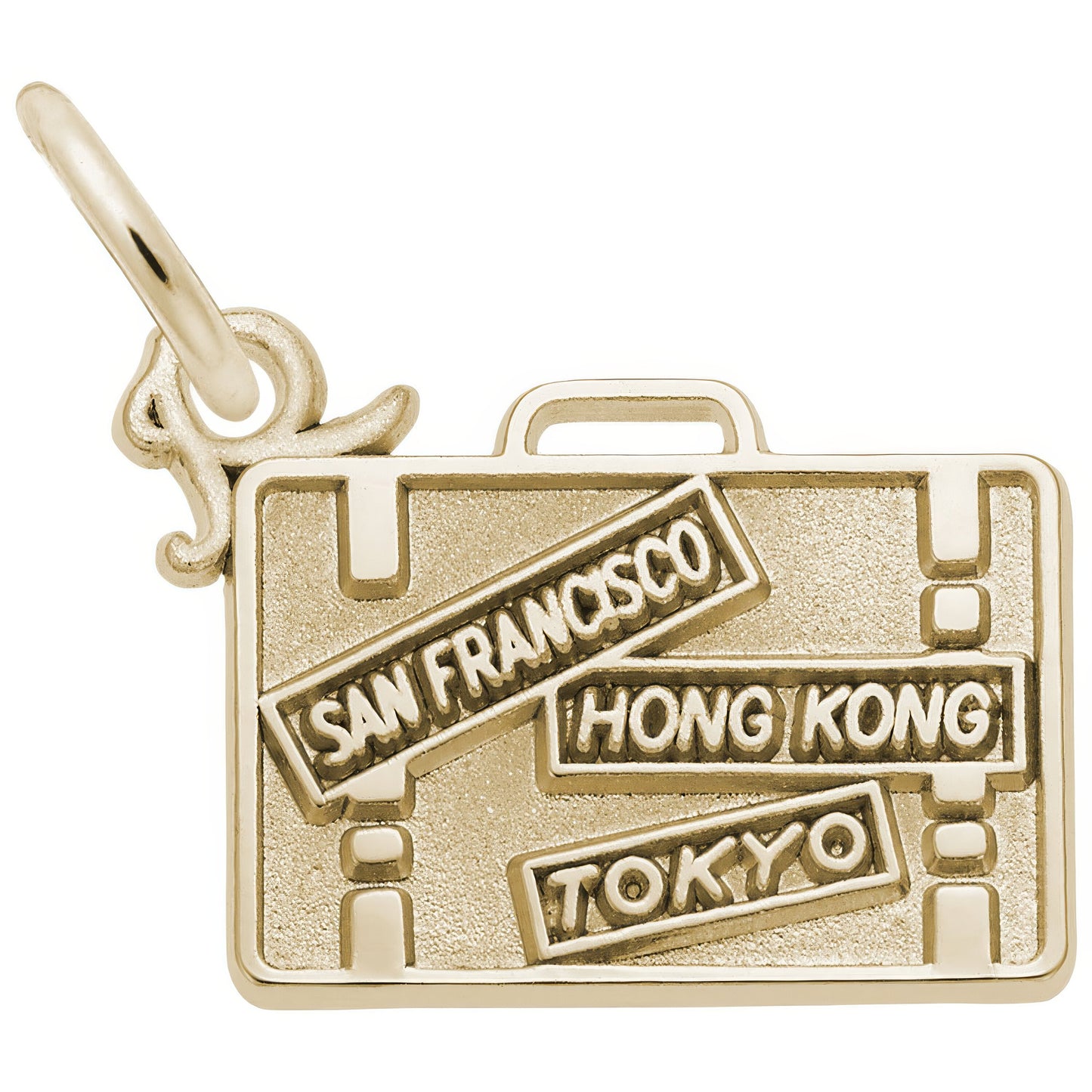 San Francisco, Hong Kong, Tokyo Suitcase Charm - Metal - Sterling Silver