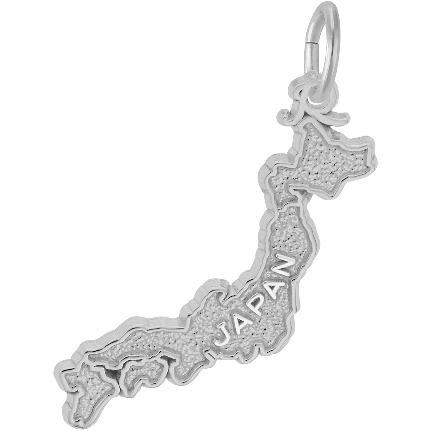 Map of Japan Charm - Metal - Sterling Silver