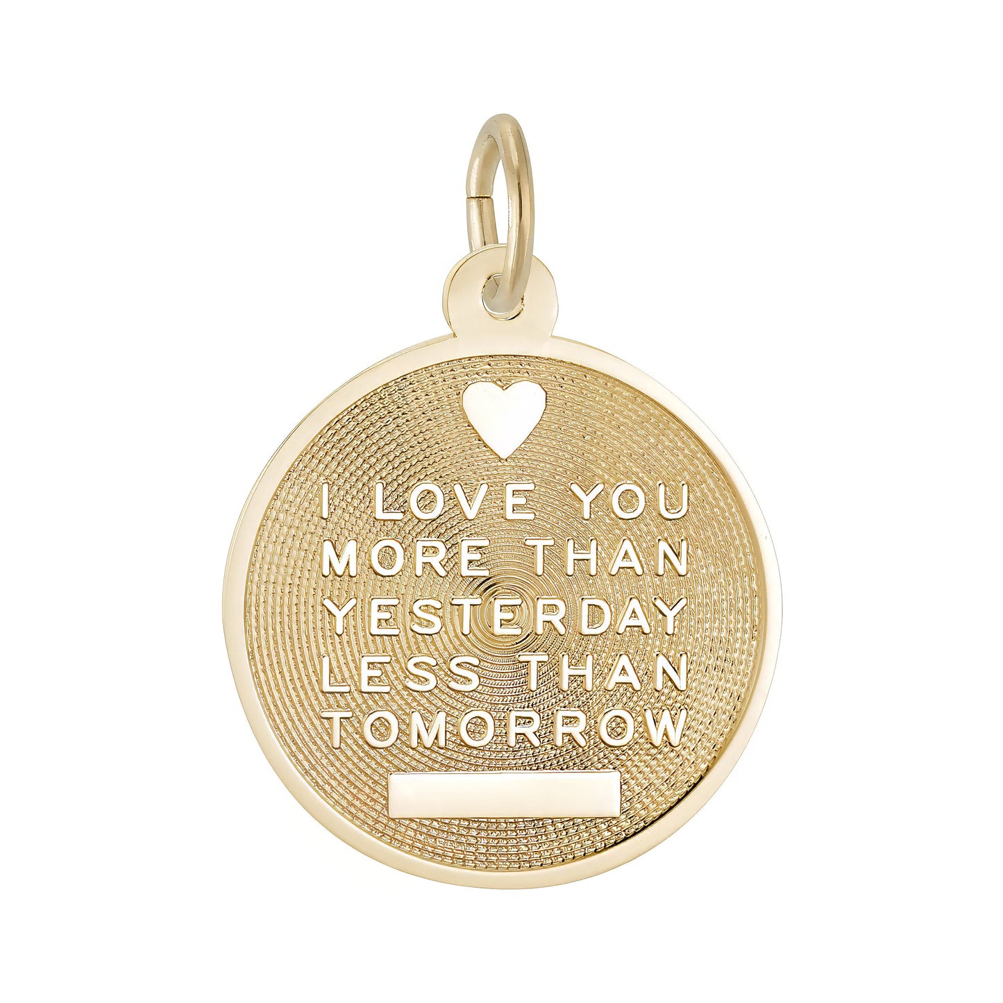 Love You More Than Yesterday Charm - Metal - Sterling Silver