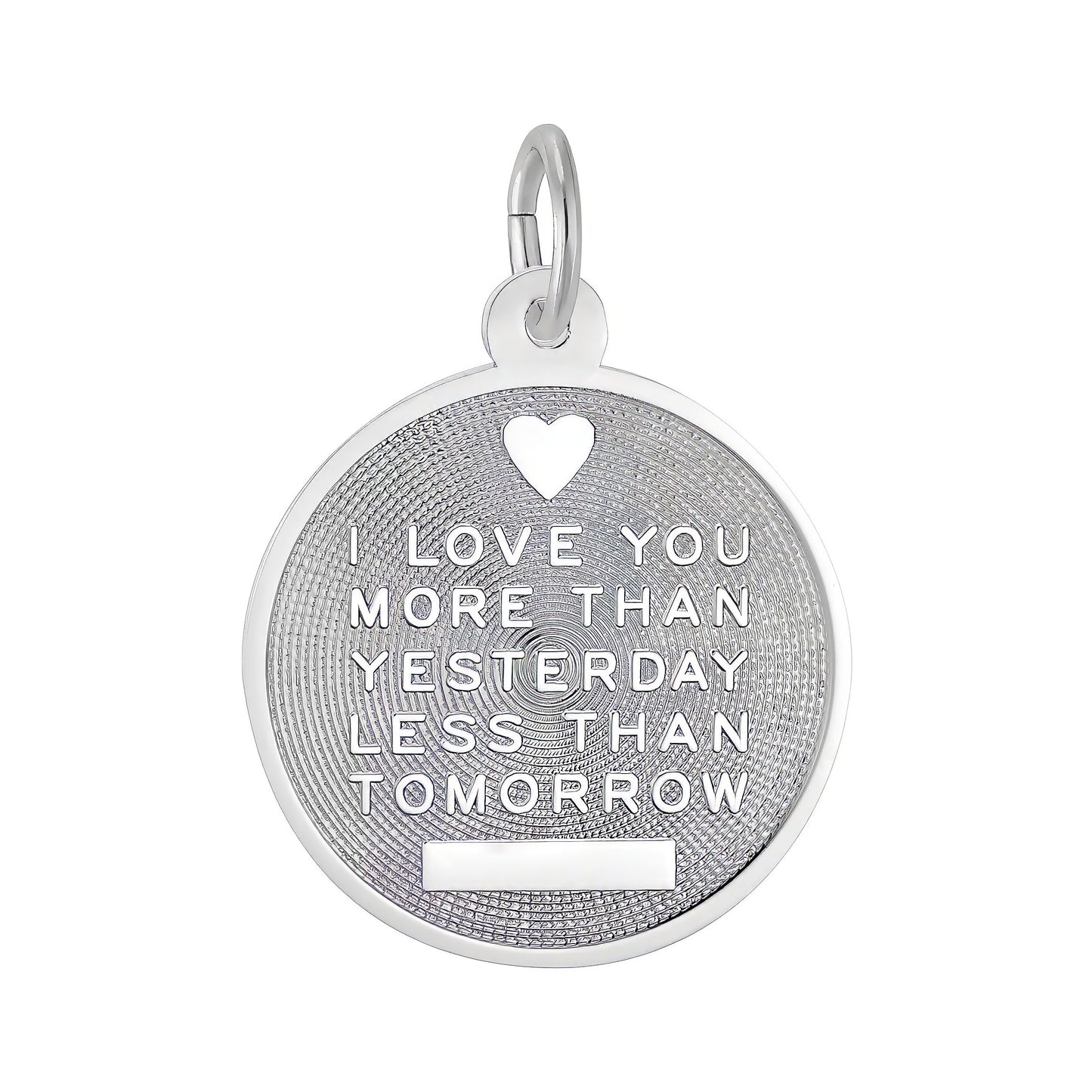 Love You More Than Yesterday Charm - Metal - Sterling Silver