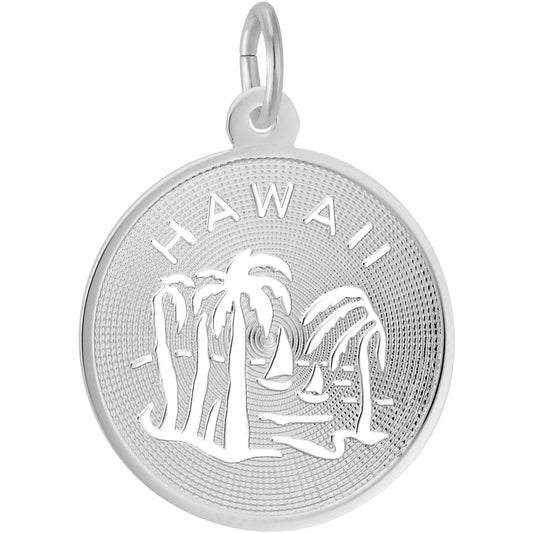 Classy Hawaii Palm Tree Charm - Metal - Sterling Silver