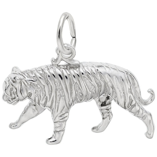 Sterling Silver Tiger Charm - 11mm x 21mm