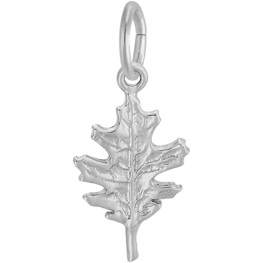 Sterling Silver Oak Leaf Charm - 16mm x 9mm
