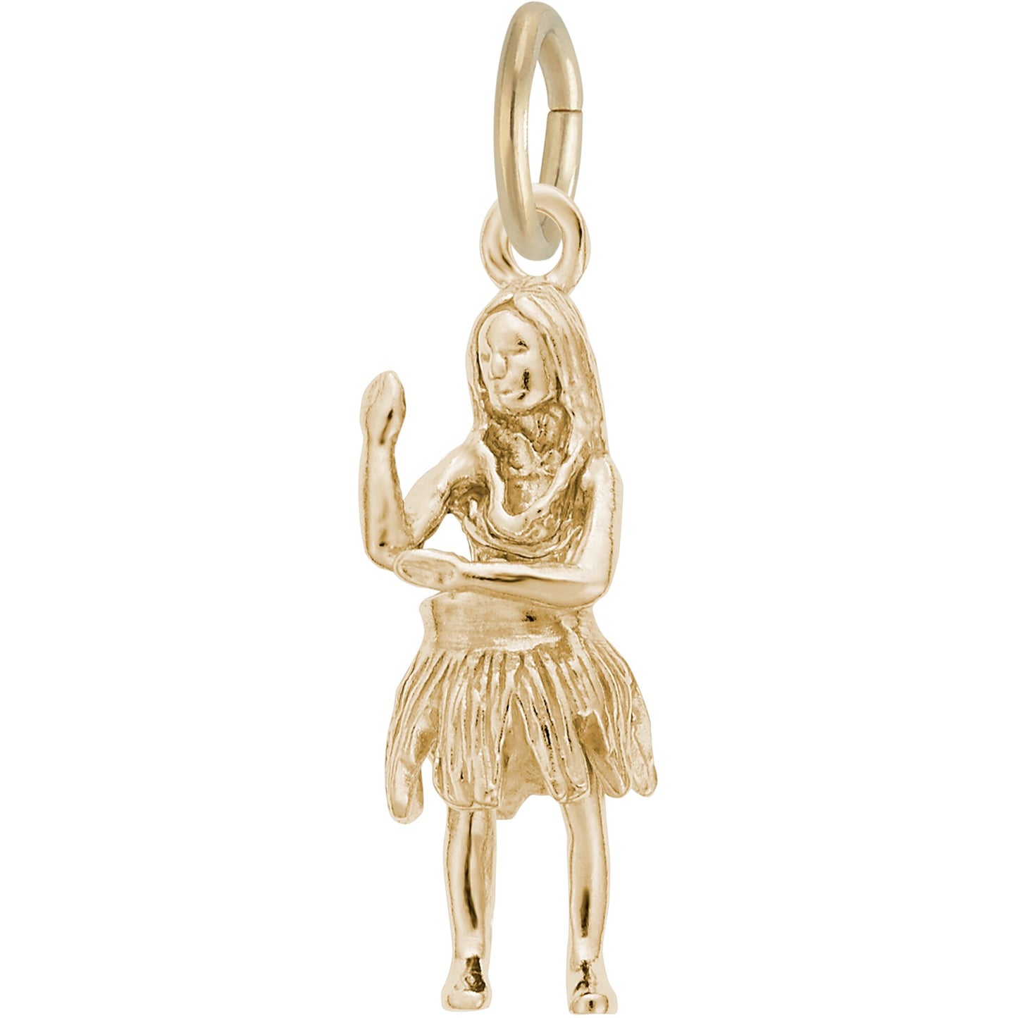 Sterling Silver Hula Dancer Charm - 18mm x 16mm