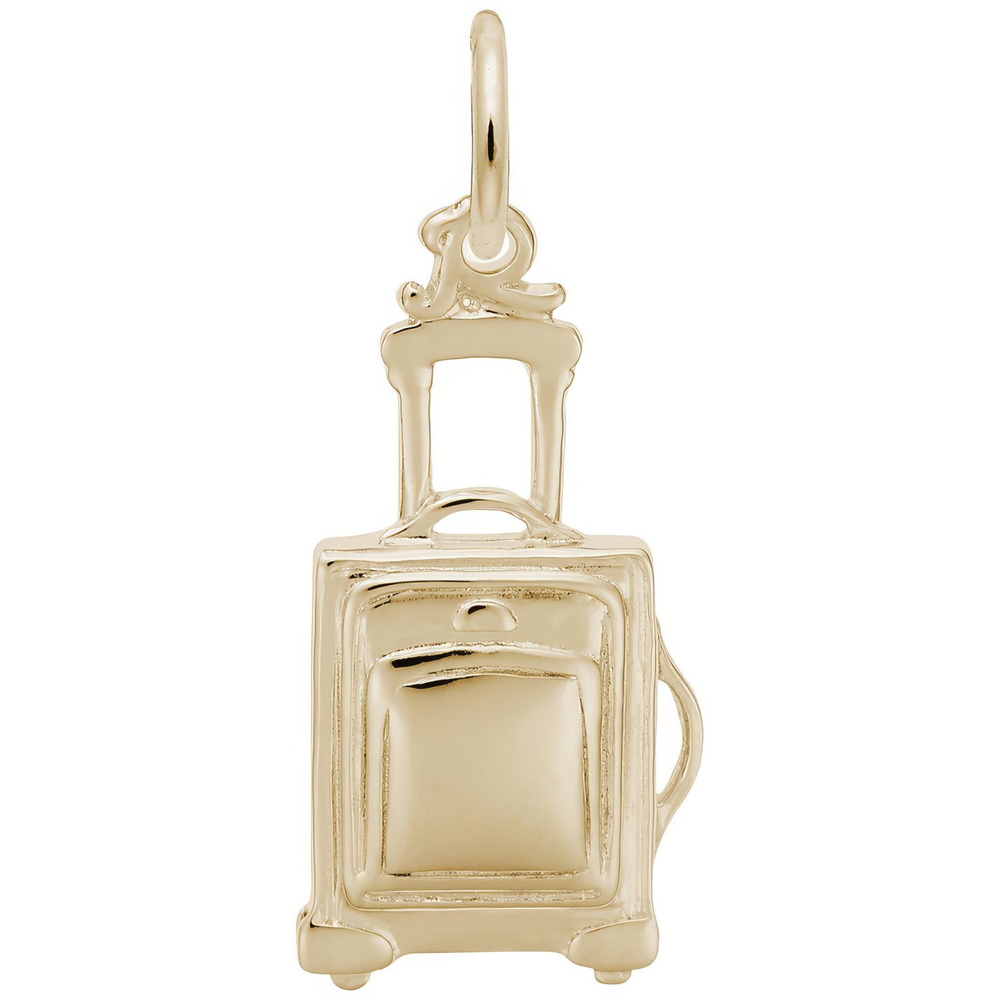 Rolling Suitcase Charm - Metal - Sterling Silver