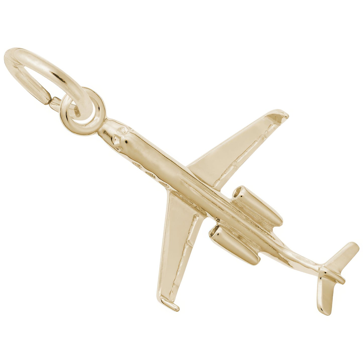 Small Airplane Charm - Metal - Sterling Silver