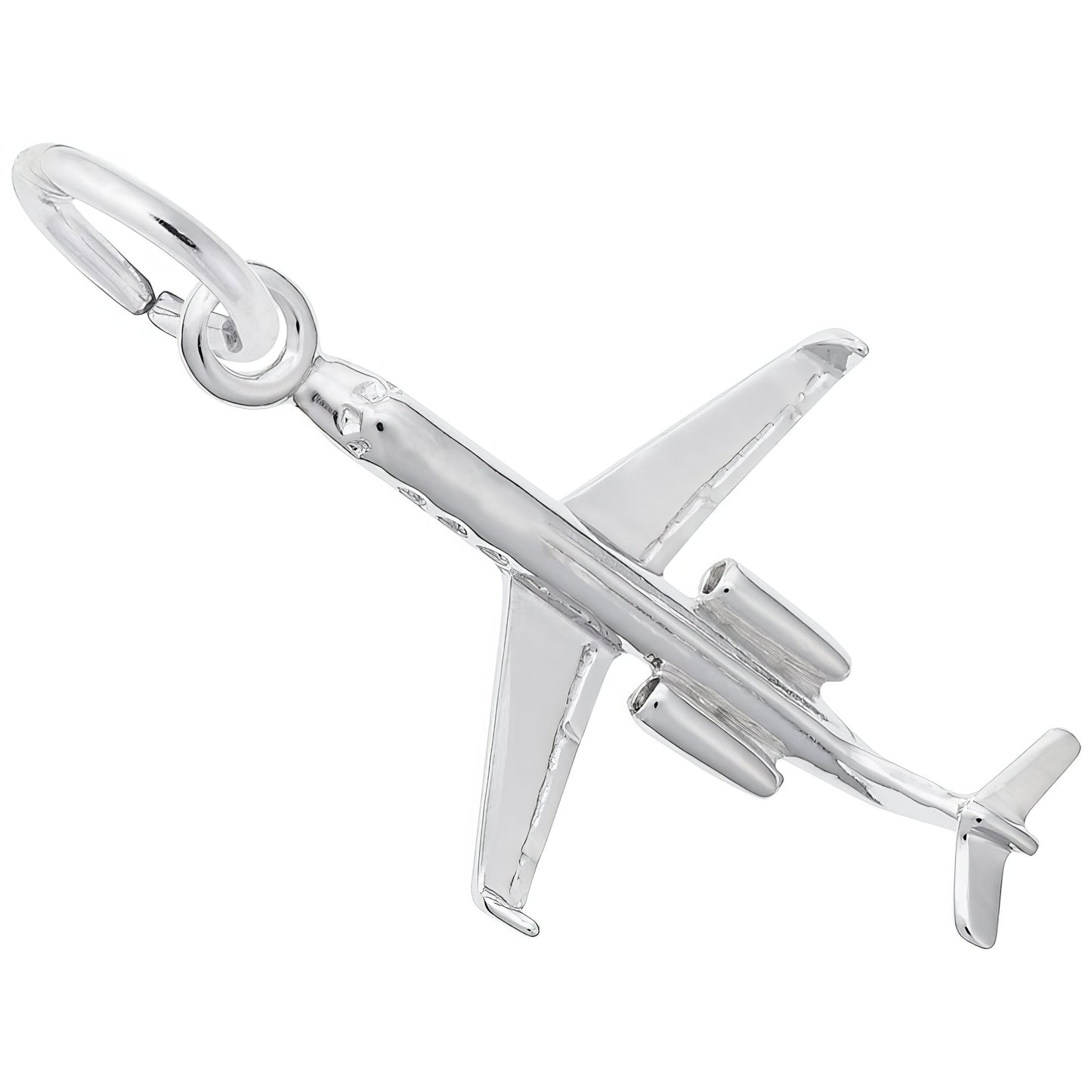 Small Airplane Charm - Metal - Sterling Silver