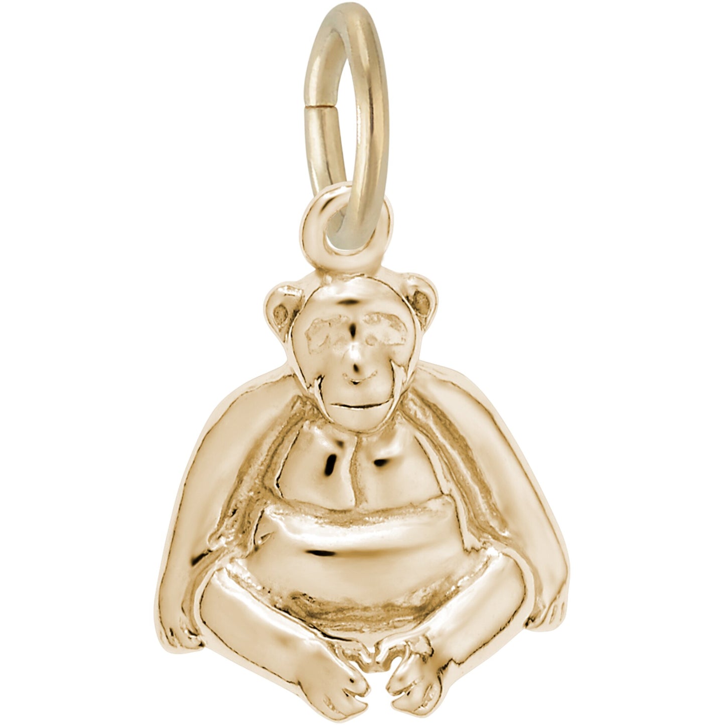 Sitting Monkey Charm - Metal - Sterling Silver