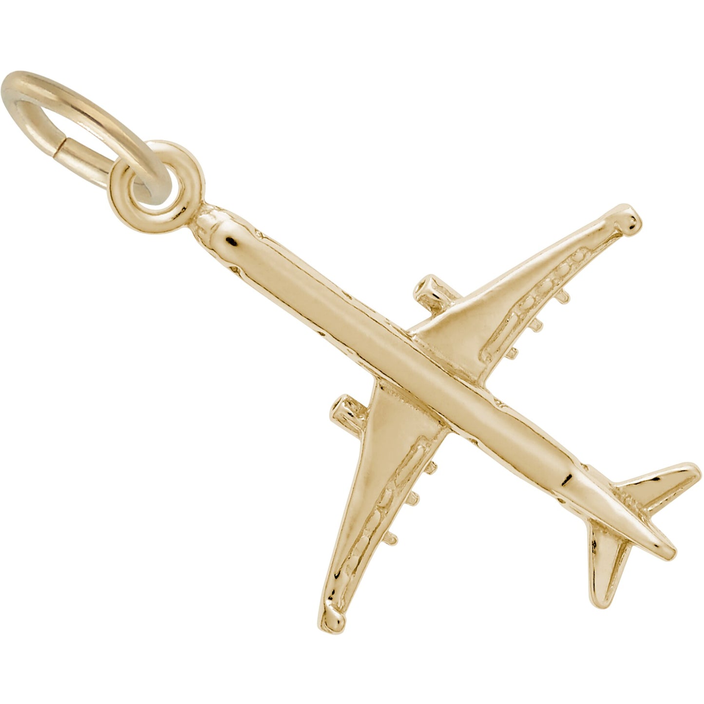Sterling Silver Airplane Charm - 20mm x 18mm