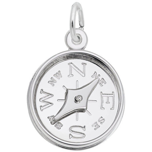 Sterling Silver Compass Charm