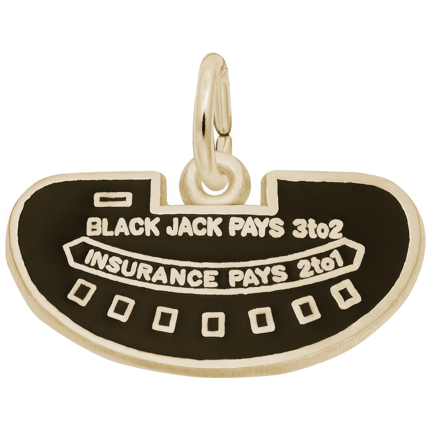 Black Jack Table Charm - Metal - Sterling Silver