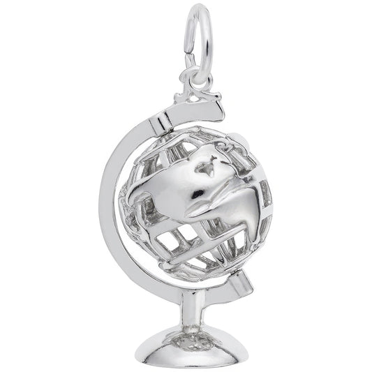 Sterling Silver Base Globe Charm