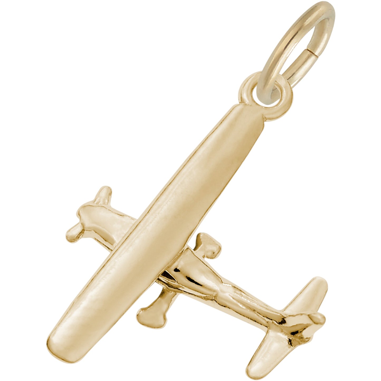 Single Engine Airplane Charm - Metal - Sterling Silver