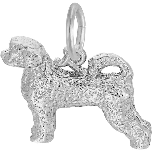 Portuguese Water Dog Charm - Metal - Sterling Silver