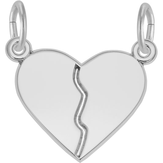 Break Apart Heart Charm - Metal - Sterling Silver