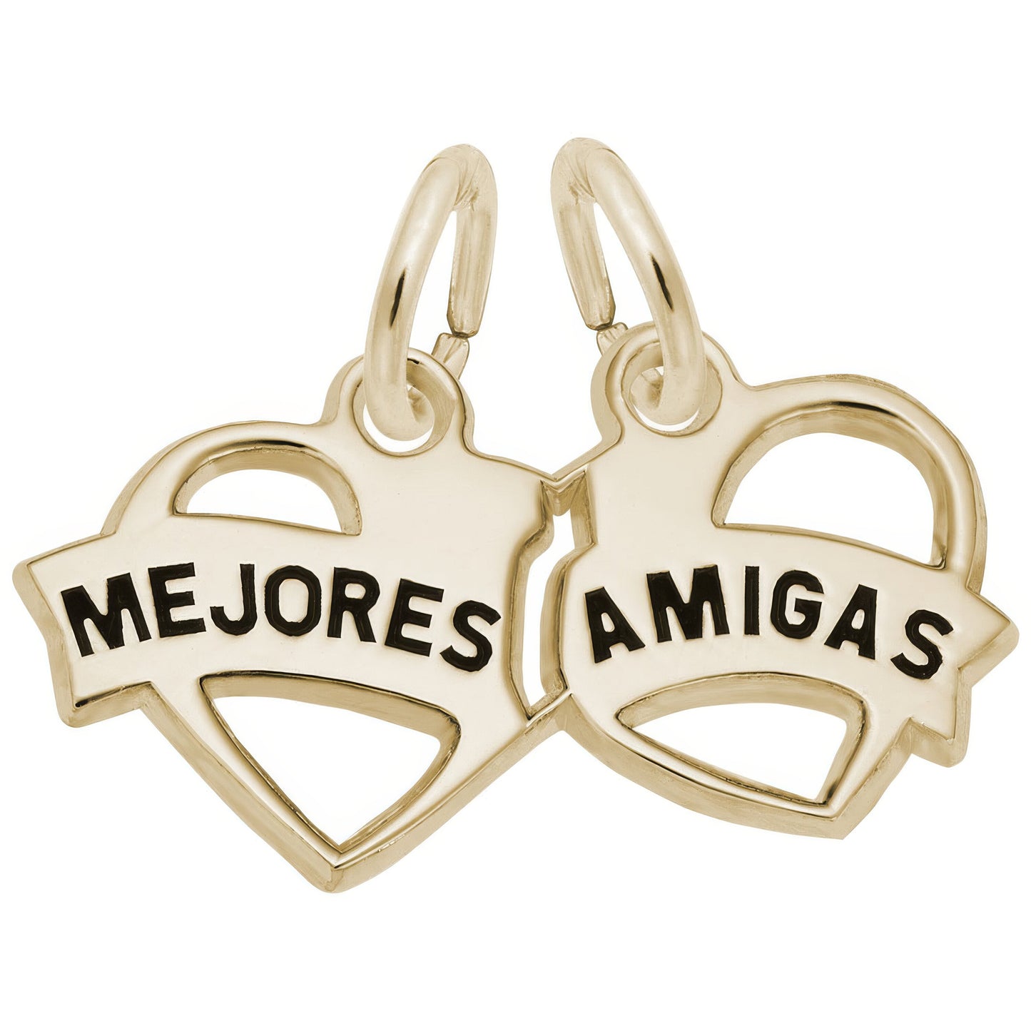 Mejores Amigas Hearts Charm - Metal - Sterling Silver