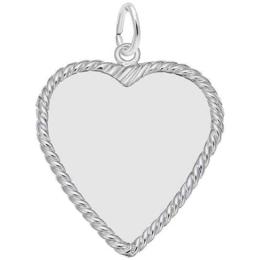 Sterling Silver Heart Disc Charm