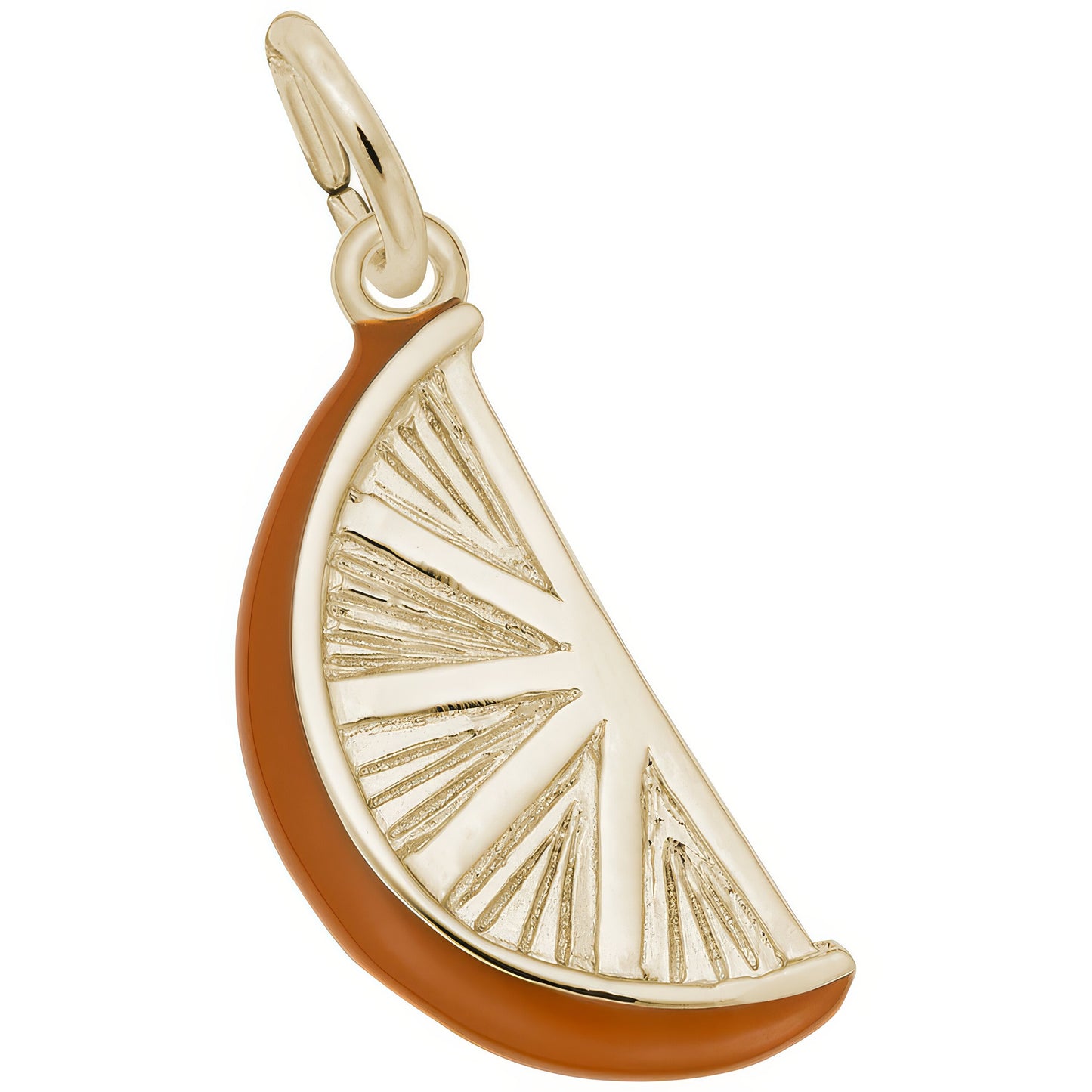 Sterling Silver Orange Slice Charm - 10mm x 19mm