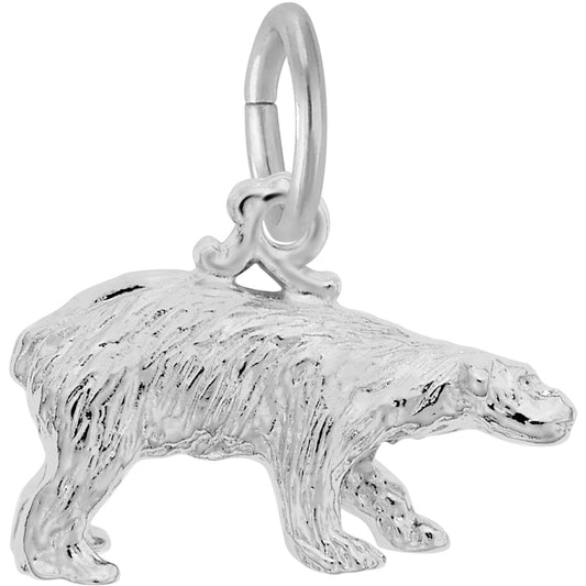 Sterling Silver Polar Bear Charm - 9mm x 16mm