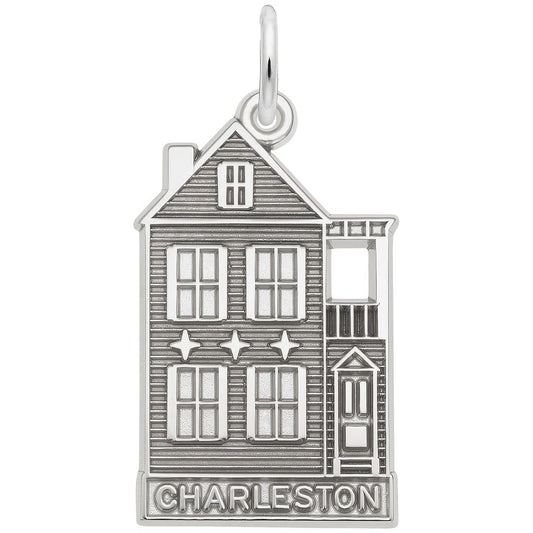 Charleston Row House Charm - Metal - Sterling Silver