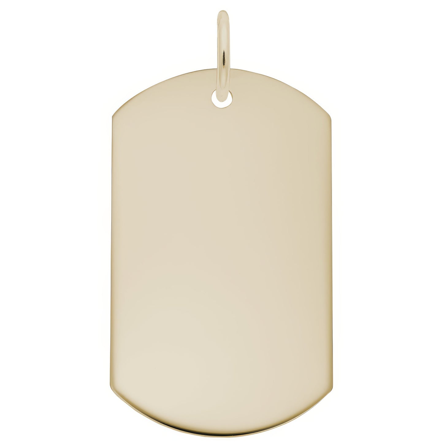 Dog Tag Polished Finish Charm - Metal - Sterling Silver