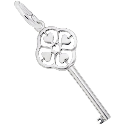 Key to My Heart Charm - Metal - Sterling Silver