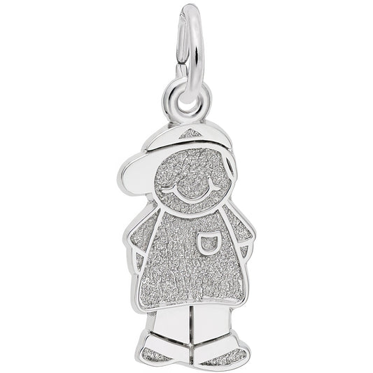Sterling Silver Boy with Baseball Cap Charm