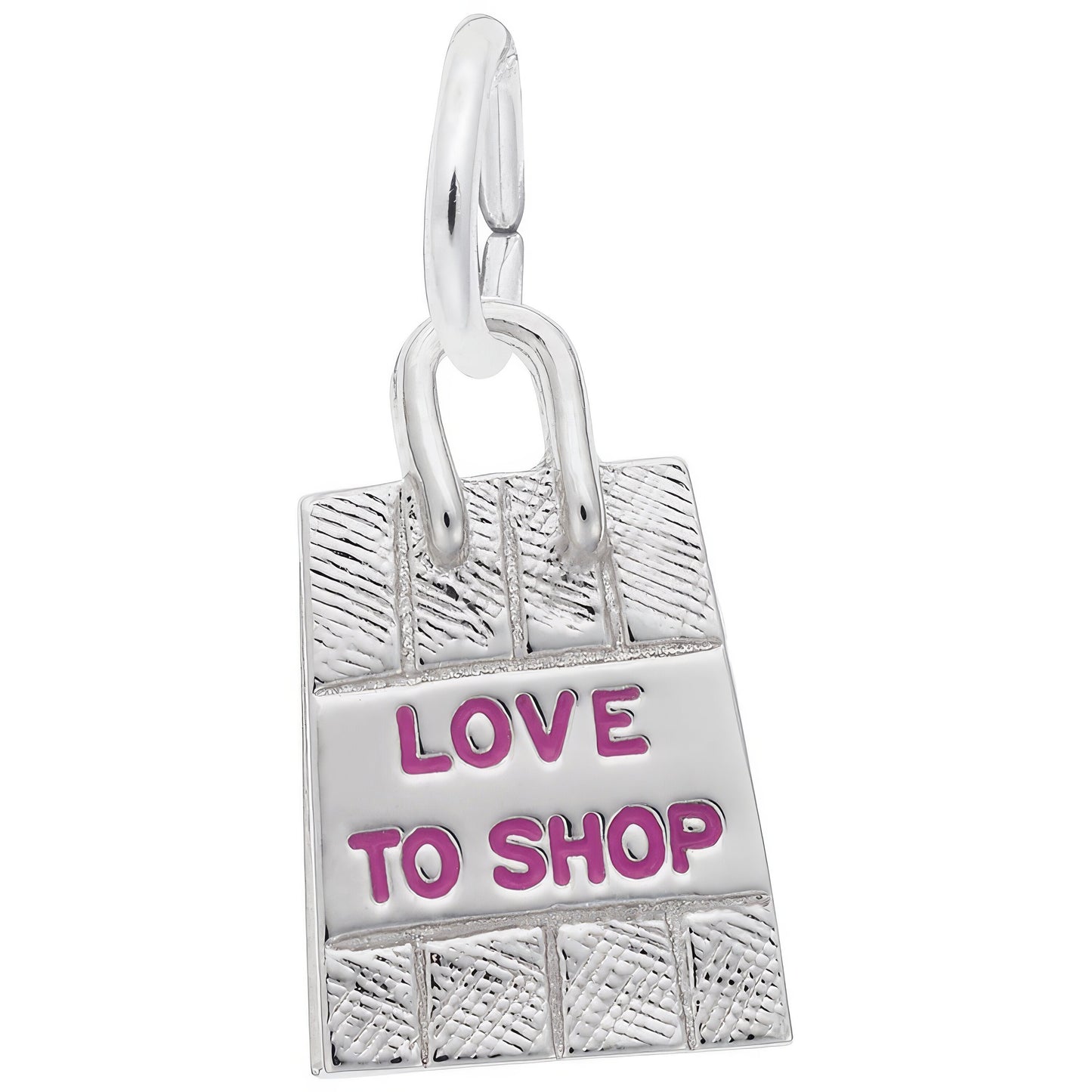 Sterling Silver Love to Shop Shopping Bag Charm