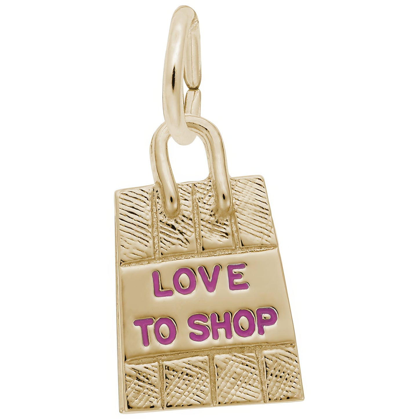 Sterling Silver Love to Shop Shopping Bag Charm